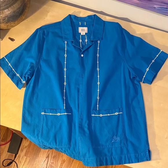 Men's Blue Short Sleeve Shirt by BDG - Picture 1 of 3